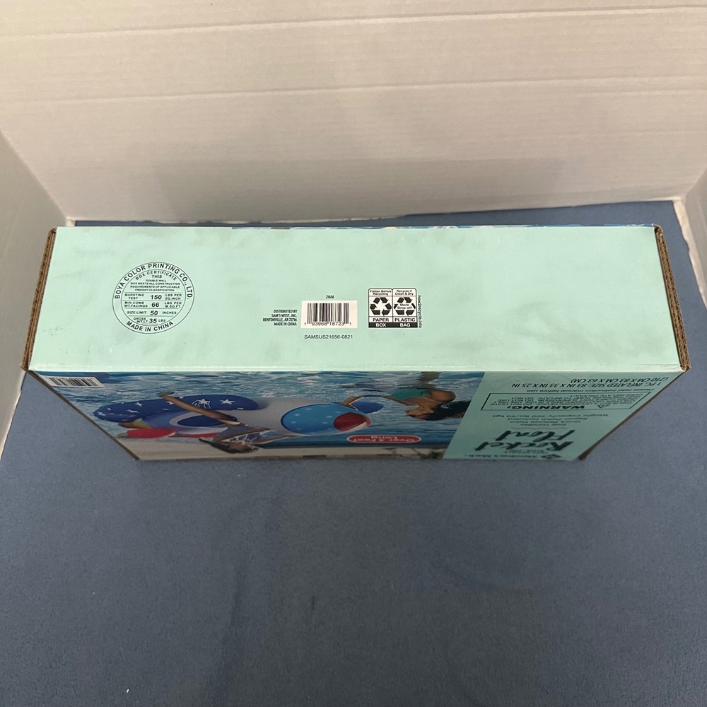 Member's Mark Inflatable Ride-On Rocket Float Pool Lake Toy 83 Inch Blue Red - Picture 5 of 5
